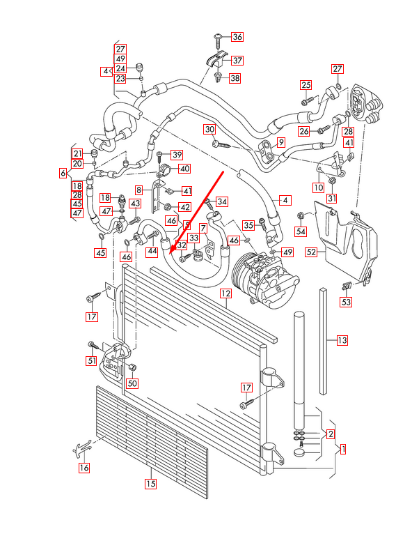 new volkswagen beetle 5c1 a/c hose pipe 5c0820721s 2.5 petrol original