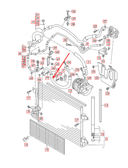 new volkswagen beetle 5c1 a/c hose pipe 5c0820721s 2.5 petrol original
