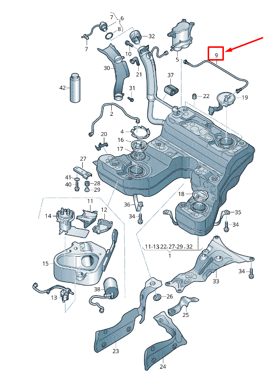 new audi a8 4h fuel tank vent tube 4h0201167m original