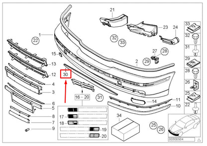 NEW BMW 5 E39 FRONT BUMPER LOWER LIP SPOILER 8216706 51118216706 ORIGINAL