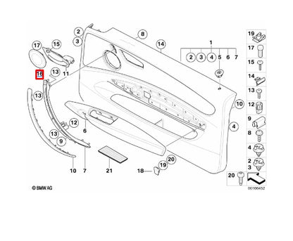 NEW BMW 1 E81 FRONT LEFT DOOR PANEL LOUDSPEAKER COVER 51416975349 ORIGINAL