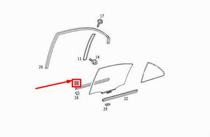 NEW MERCEDES E S210 W210 SEALING RAIL OUTSIDE WAIST LINE A2107350165 ORIGINAL