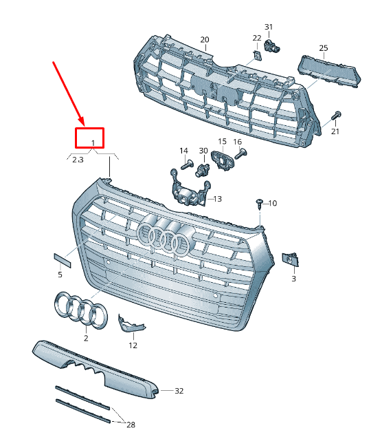 new audi q5 fy radiator grille 80a853651hrp5 80a853651h rp5 original