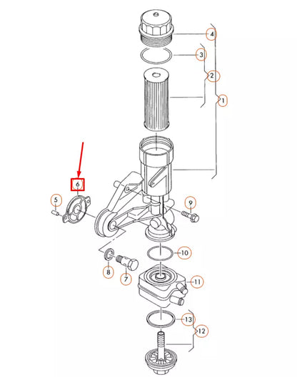 NEW VOLKSWAGEN CRAFTER MK1 2E OIL FILTER HOUSING SEAL 074115441C ORIGINAL