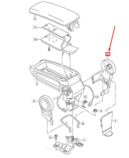 NEW AUDI A1 8X MIDDLE ARMREST RIGHT TRIM 8X08642806PS