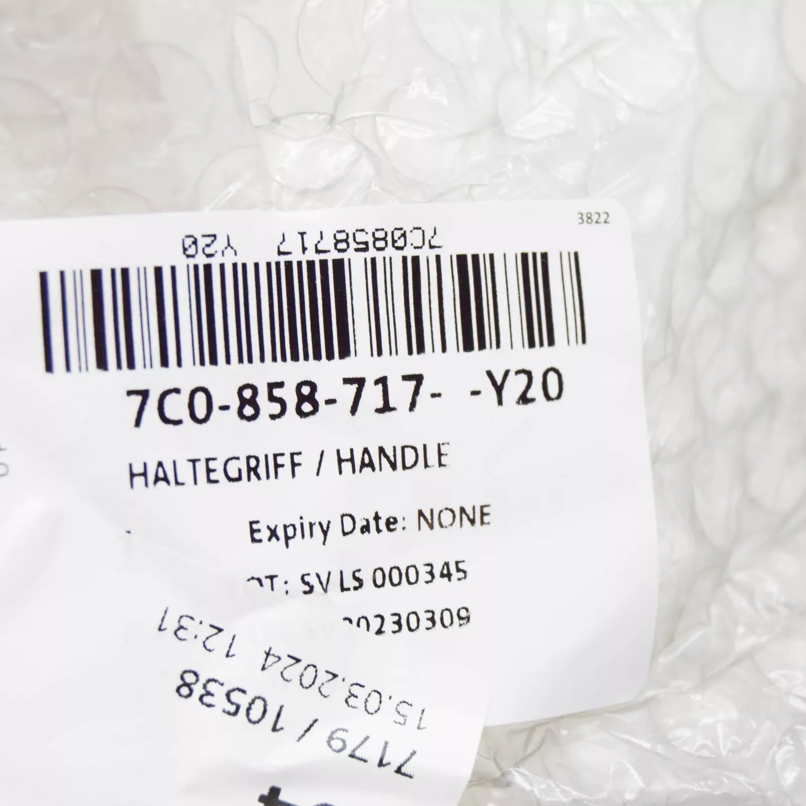 NEW VOLKSWAGEN CRAFTER SZ B-PILLAR GRAB HANDLE 7C0858717Y20 ORIGINAL