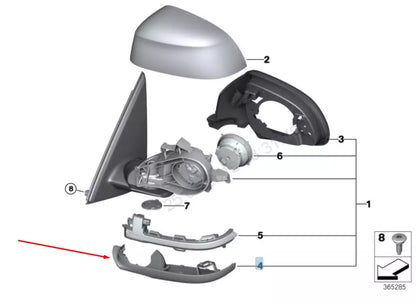 NEW BMW X3 F25 RIGHT WING MIRROR LOWER SECTION HOUSING 51167291202 2016 ORIGINAL