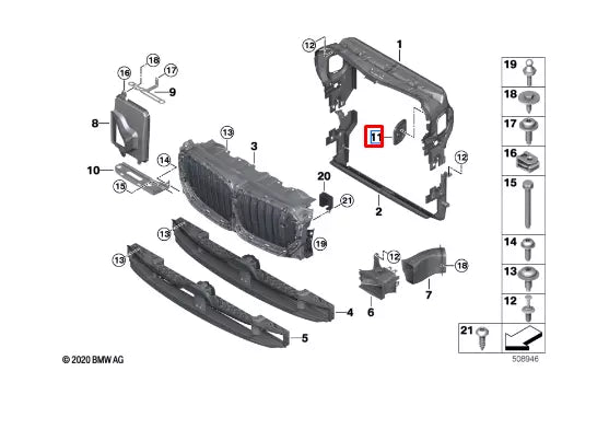 NEW BMW X5 G05 UPPER DUCT COVER LID 51747428257 ORIGINAL