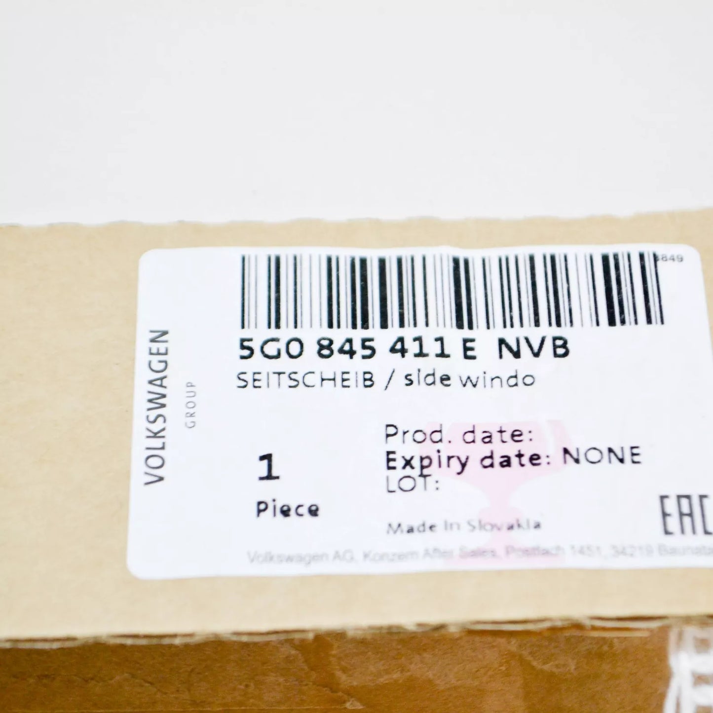 NEW VW GOLF MK7 FRONT LEFT A-PILLAR WINDOW GLASS 5G0845411ENVB