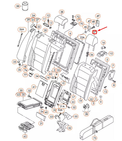NEW VOLKSWAGEN GOLF MK5 REAR SEAT HEAD RESTRAINT 1K6885901K70T ORIGINAL