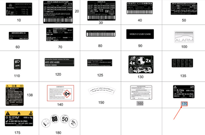 NEW MB GLC COUPE C253 AIR CONDITIONING INFORMATION LABEL A2058170120 ORIGINAL