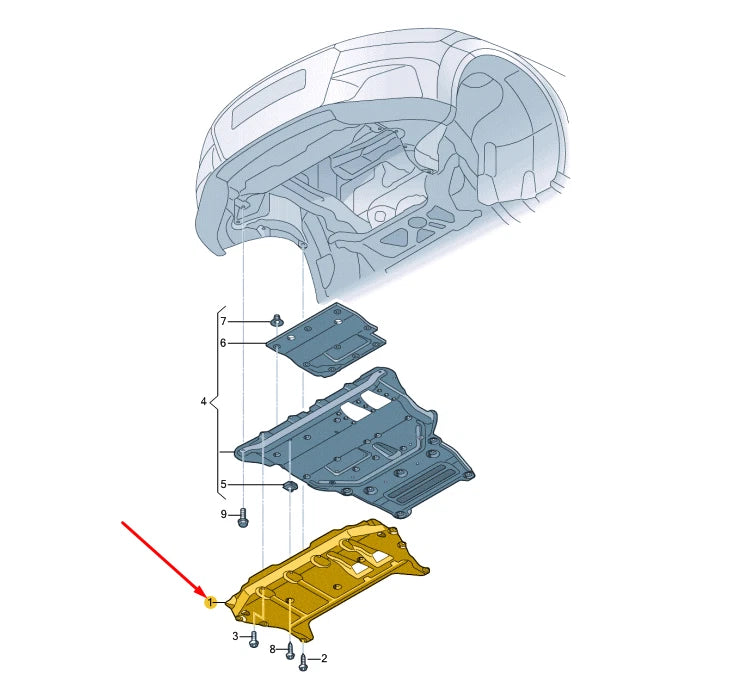 NEW AUDI TT FV FRONT UNDERBODY NOISE INSULATION 8S7825236D ORIGINAL