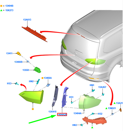 new ford galaxy mk3 rear light cluster left cover assy 2069822 original