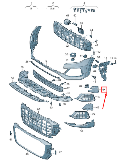 NEW AUDI Q8 4MN FRONT RIGHT BUMPER END CAP 4M8807152B4W3 ORIGINAL