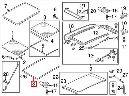 NEW VOLKSWAGEN TOUAREG 7P INNER SUNROOF GASKET SEAL 7P0877439A ORIGINAL