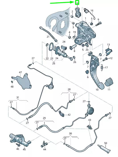 NEW VW PASSAT B8 3G CLUTCH PEDAL MECHANISM OVER-CENTRE SPRING 5Q0721403E