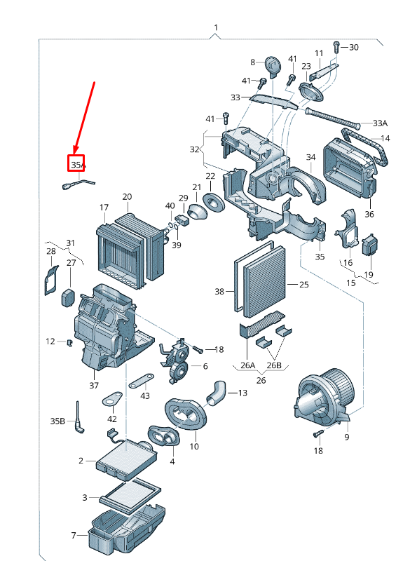 new audi a1 mk1 evaporator temperature sensor 6q0907543f original