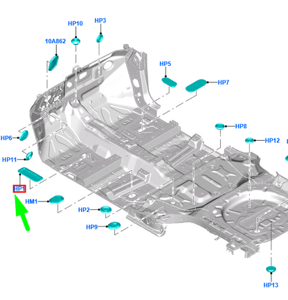 new ford kuga mk3 cx482 floor pan plug 1255727 w709495-s300 original