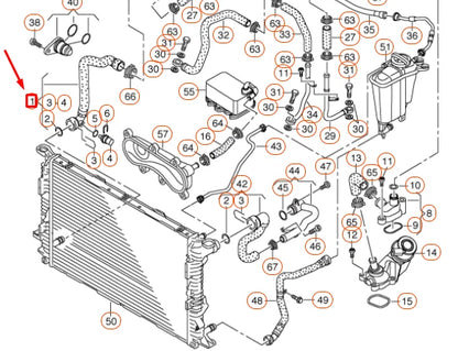 NEW AUDI A4 B8 RIGHT SIDE WATER RADIATOR HOSE 4G0121049L ORIGINAL