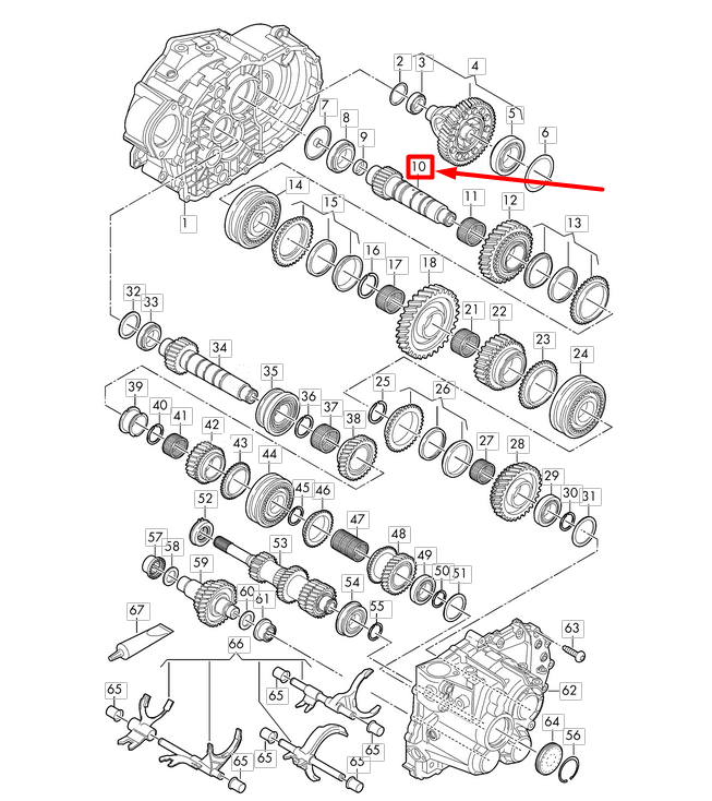 new volkswagen golf 5g mk7 output gearbox shaft 02m311205af original