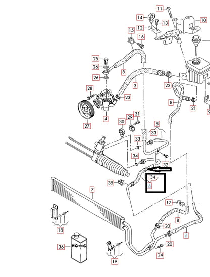 NEW AUDI Q7 4L POWER STEERING RETURN PIPE HOSE TUBE RHD 7L6422891L