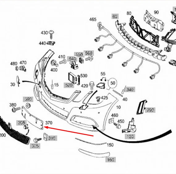 NEW MB E-CLASS W212 FRONT BUMPER LICENSE NUMBER PLATE A2128170078
