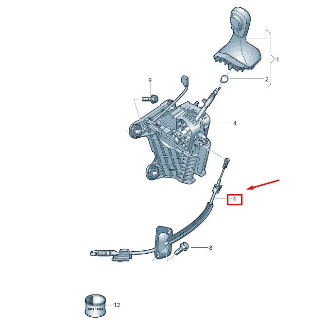 NEW VW TRANSPORTER VI T6 GEAR SHIFTING MECHANISM CABLE RHD 7E2713266