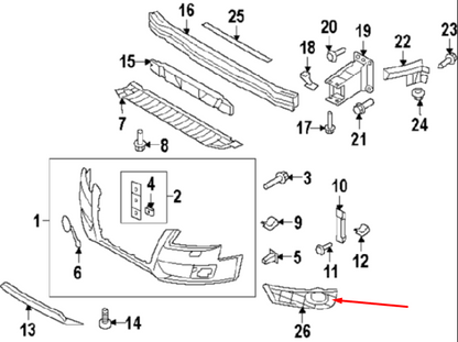 NEW AUDI A4 B8 FRONT LEFT FOG LIGHT GRILLE 8K0807681D01C ORIGINAL