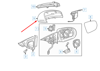 NEW MERCEDES-BENZ C-CLASS W205 LEFT WING MIRROR COVER A09981149009197 ORIGINAL