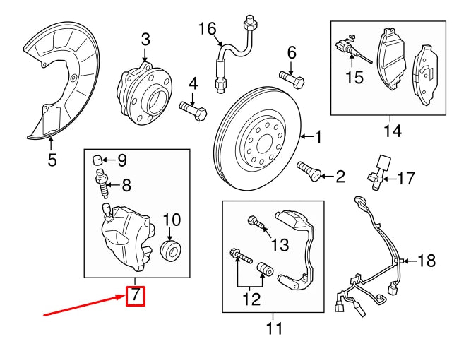 NEW AUDI Q2 GA FRONT LEFT BRAKE CALIPER 5G0615123C ORIGINAL