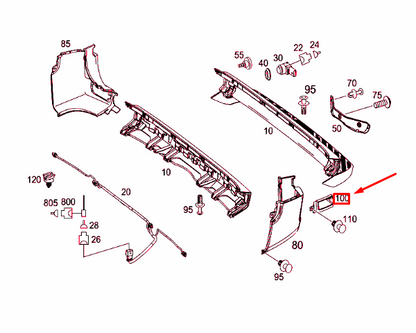 NEW MB SPRINTER 906 REAR BUMPER LEFT CORNER TRIM A90688026719B51 ORIGINAL
