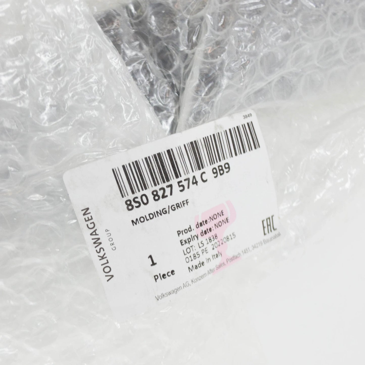 NEW AUDI TT FV REAR DECK GRIP MOLDING HANDLE (8S0-827-574-C-9B9) ORIGINAL