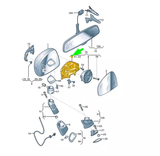 NEW AUDI TT 8J MK2 FRONT RIGHT DOOR MIRROR MOUNTING PLATE 8J0858532A