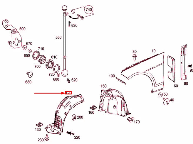 NEW MERCEDES-BENZ E W212 FRONT LEFT WHEEL HOUSING COVER A2126904330 ORIGINAL
