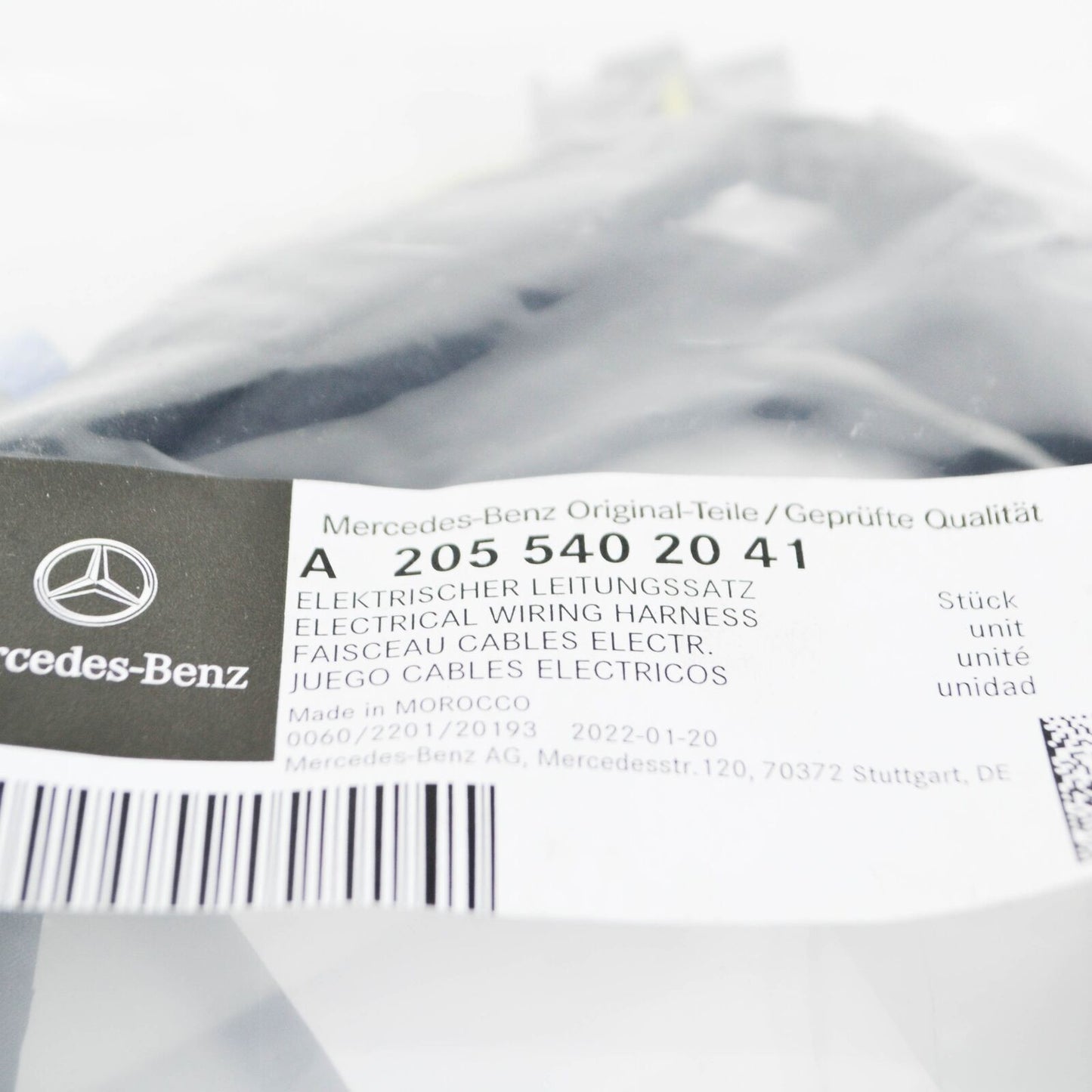 NEW MB C W205 FRONT BUMPER ELECTRICAL WIRING HARNESS A2055402041 ORIGINAL