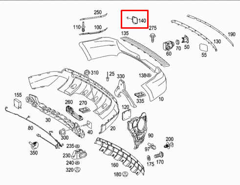 NEW MERCEDES-BENZ M-CLASS W164 REAR BUMPER TOW HOOK EYE COVER A1648850123