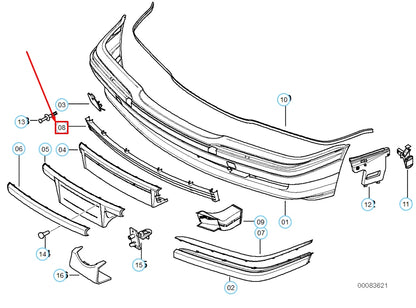 NEW BMW 7 E38 FRONT BUMPER CENTER GRID GRILLE 51118236312 8236312 ORIGINAL