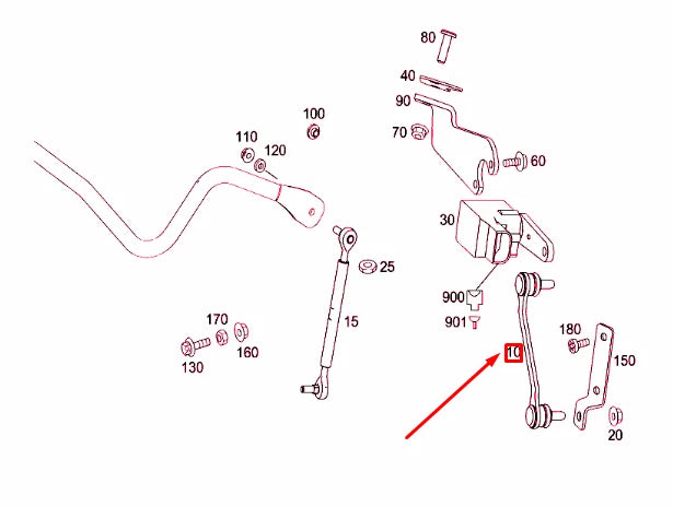 NEW MB SL R230 REAR HEADLIGHT LEVEL SENSOR CONNECTOR ROD A2303200332 ORIGINAL