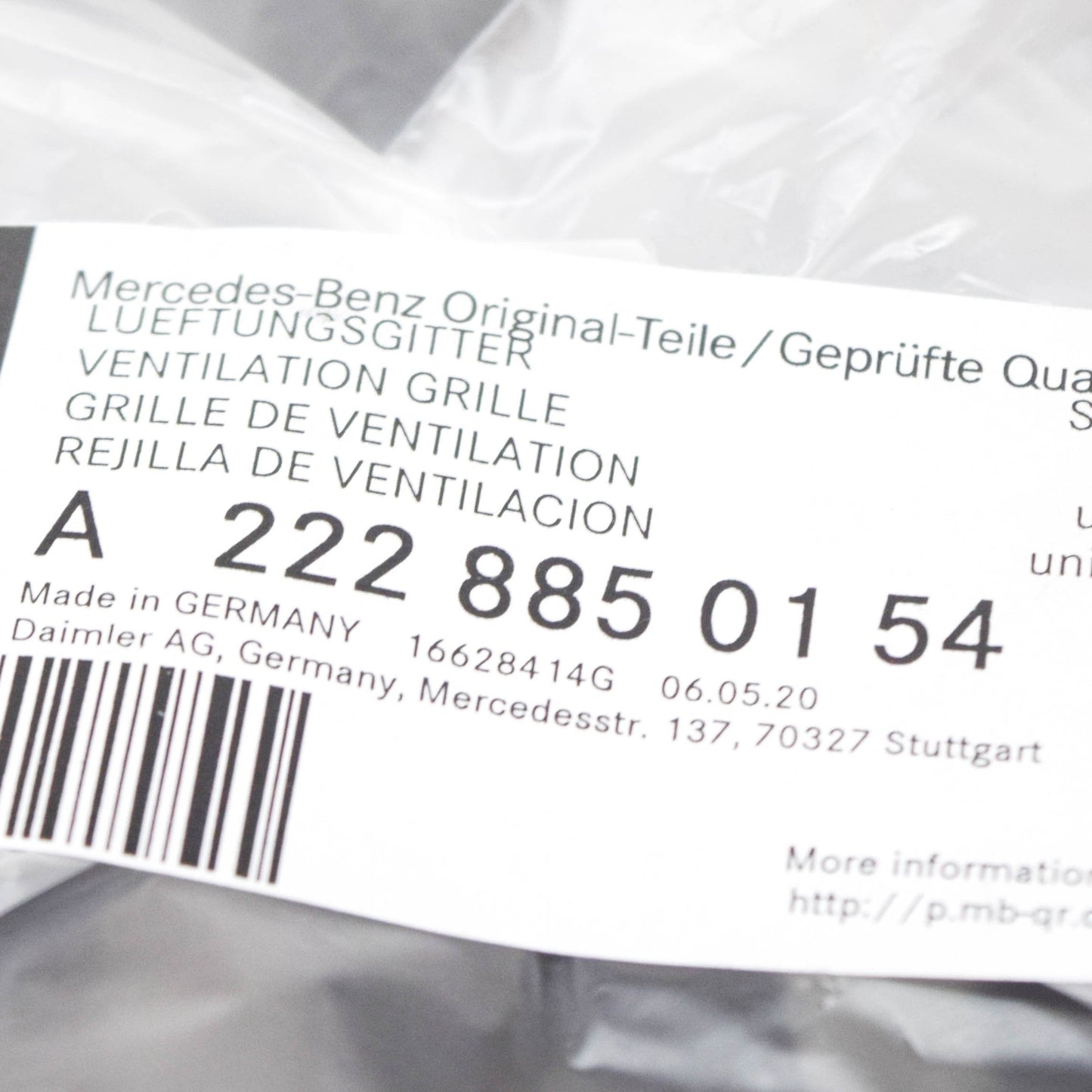 NEW MERCEDES-BENZ S W222 FRONT BUMPER LEFT GRILLE A2228850154 ORIGINAL