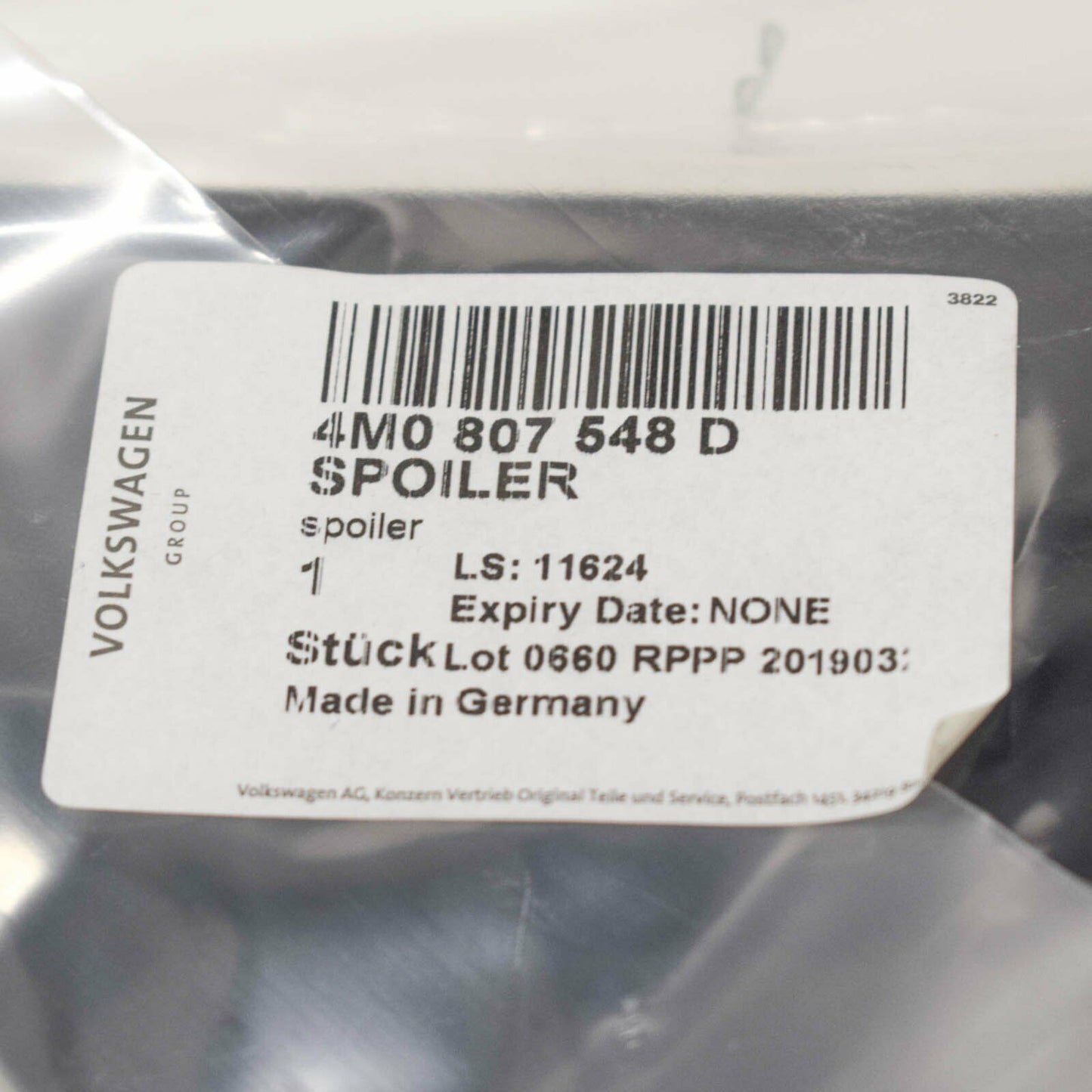 NEW AUDI Q7 4M FRONT RIGHT MUDGUARD SHIELD 4M0807548D ORIGINAL