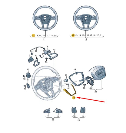 NEW AUDI A6 C8 STEERING WHEEL TRIM 4K0419689CINZ