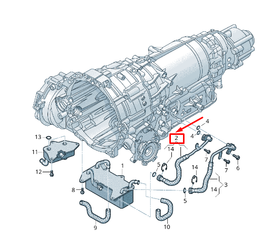 new audi a8 4h gearbox oil pressure line 4h0317818h original