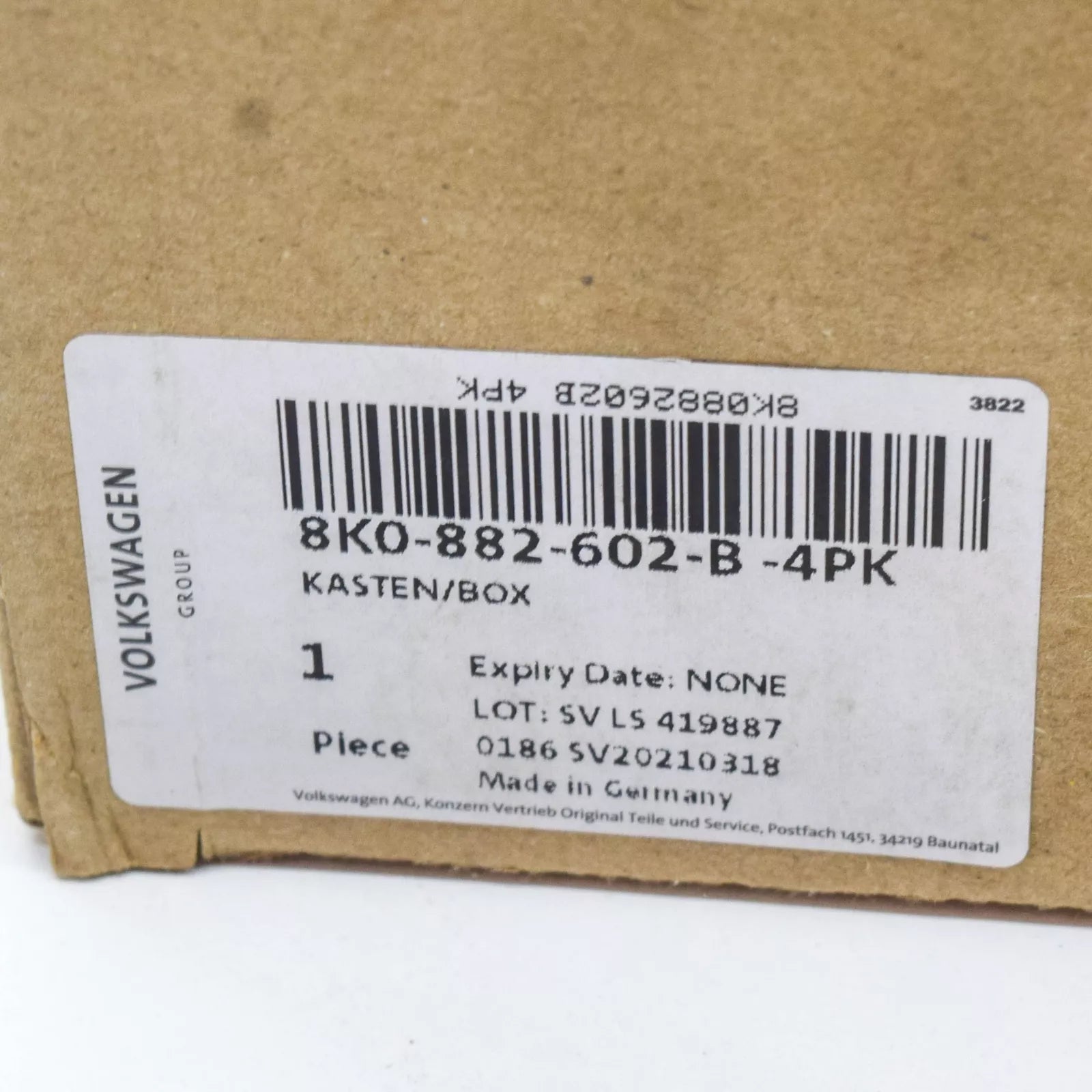 NEW AUDI A4 B8 FRONT RIGHT UNDER SEAT STOWAGE BOX 8K0882602B4PK ORIGINAL