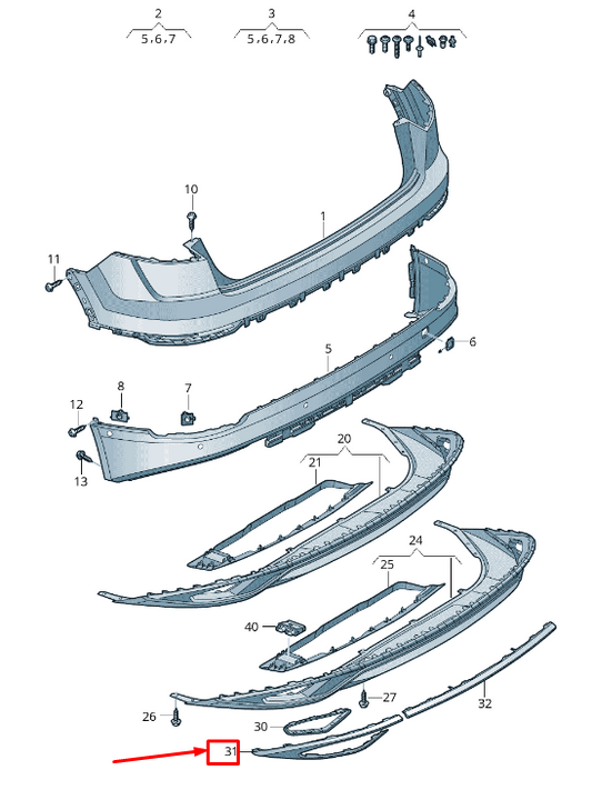 NEW AUDI Q8 4MN REAR LEFT BUMPER TRIM 4M88075133Q7 ORIGINAL