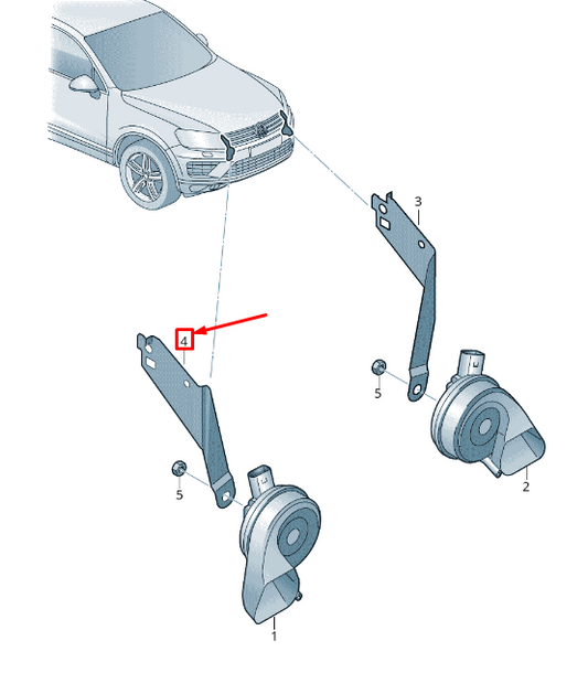NEW VW TOUAREG 7P MK2 LOW TONE HORN SIGNAL RETAINER 7P6951182C ORIGINAL