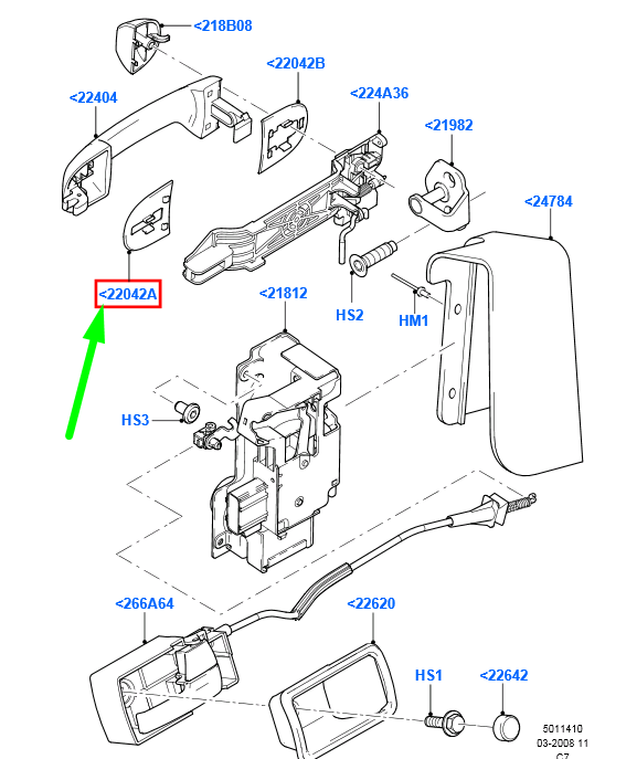 new ford transit connect mk1 front door lock cylinder pad 4431415 original