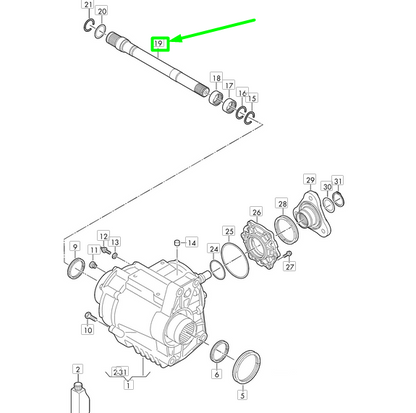 new volkswagen tiguan ad mk2 final drive gearbox flange shaft 0cp409356 original