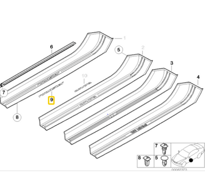 new bmw z3 m3 e36 door sill decal sticker 51142492956 original