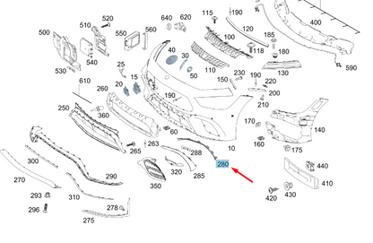 new mb amg gt x290 front left bumper lower trim molding a2908854801 original