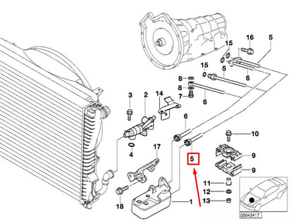 NEW BMW 5 E39 OIL COOLER OUTLET HOSE 1711465 17221711465 ORIGINAL